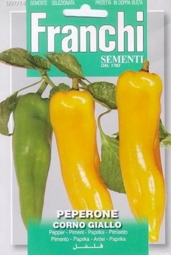 Pepper Peperone Corno Giallo Seeds